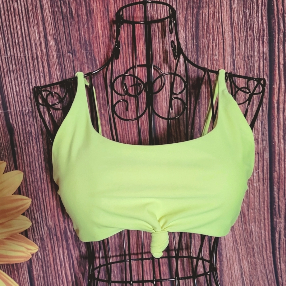 Zaful Neon Yellow Bikini Top